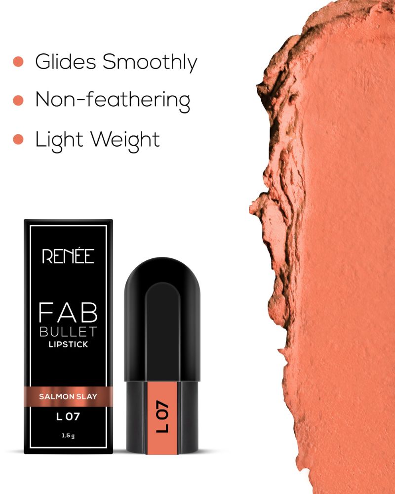 RENEE Fab Bullet Lipstick - Salmon Slay (1.5 gm) (Mini / Small Pack/ Sample)