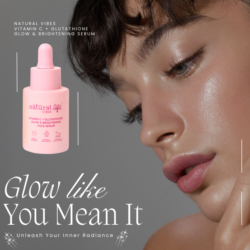 Natural Vibes Vitamin C + Glutathione Glow & Brightening Face Serum (30 ml) ( Full Size )