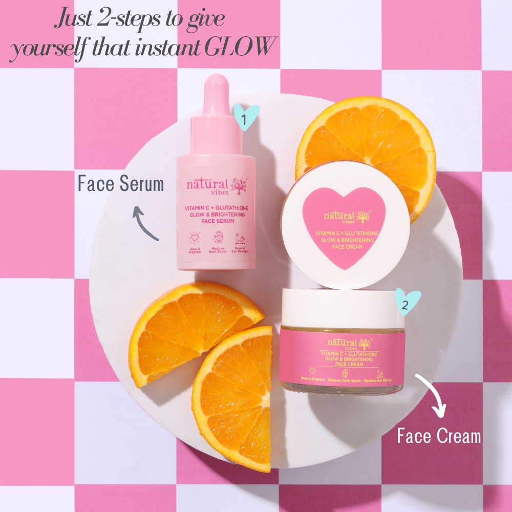 Natural Vibes Vitamin C + Glutathione Glow & Brightening Face Serum (30 ml) ( Full Size )