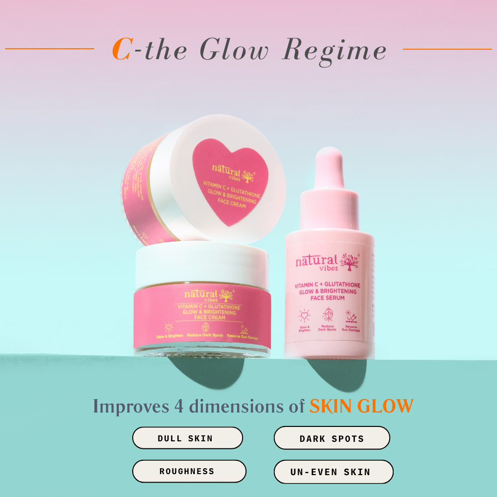 Natural Vibes Vitamin C + Glutathione Glow & Brightening Face Serum (30 ml) ( Full Size )