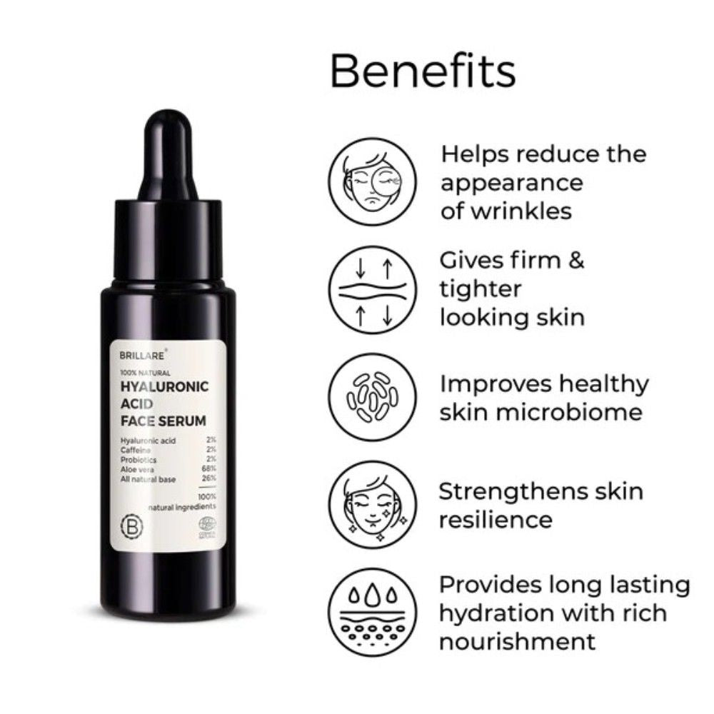 Brillare Hyaluronic Acid Face Serum For Dry, Ageing Skin (30ml) ( Full Size )