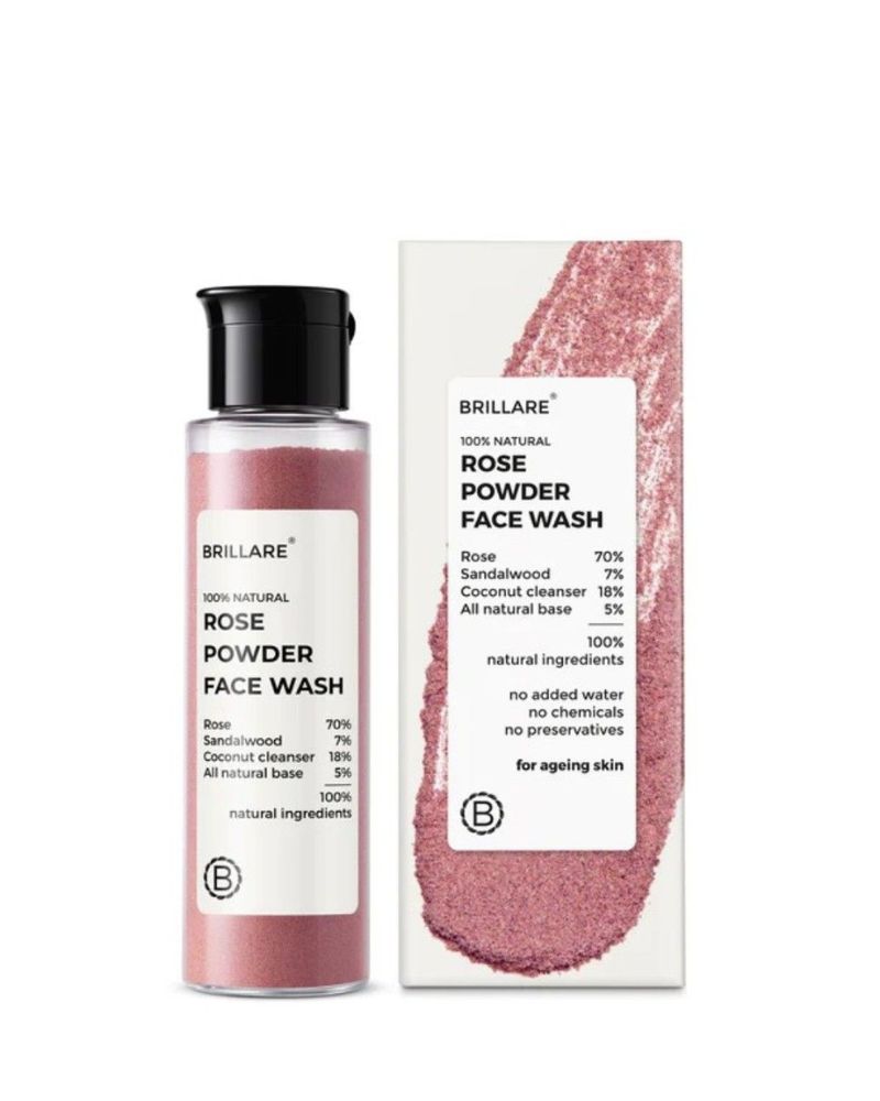 Brillare  Rose Powder Face Wash For youthful Skin ( 30 gm )( Full Size )