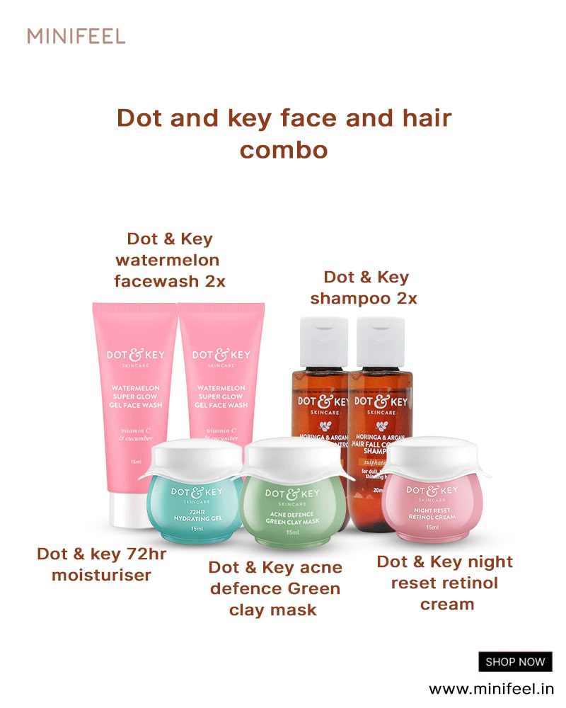 Dot & Key Face and Hair Combo ( Pack of 7 ) ( Mini / Small Pack / Sample )