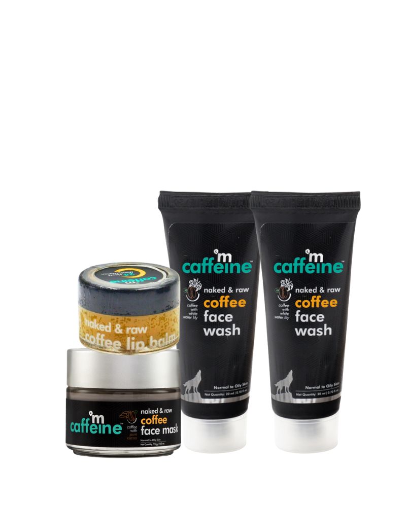 mCaffeine Face and Lip Combo ( pack of  4 ) ( Mini / Small Pack / Sample )