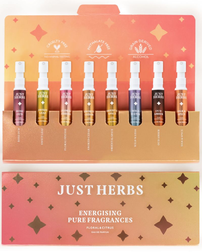 Just Herbs Energising Pure Fragrances Floral & Citrus ( Pack of 8 ) ( Mini/ Small Pack/ Sample )