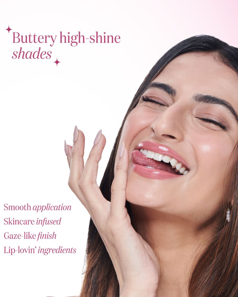 GUSH BEAUTY Glaze Lip Oil Gloss ( Brown Gloss - Honey Drip ) ( 2.8 ml )( Full Size )