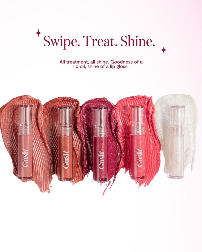 GUSH BEAUTY Glaze Lip Oil Gloss ( Brown Gloss - Honey Drip ) ( 2.8 ml )( Full Size )