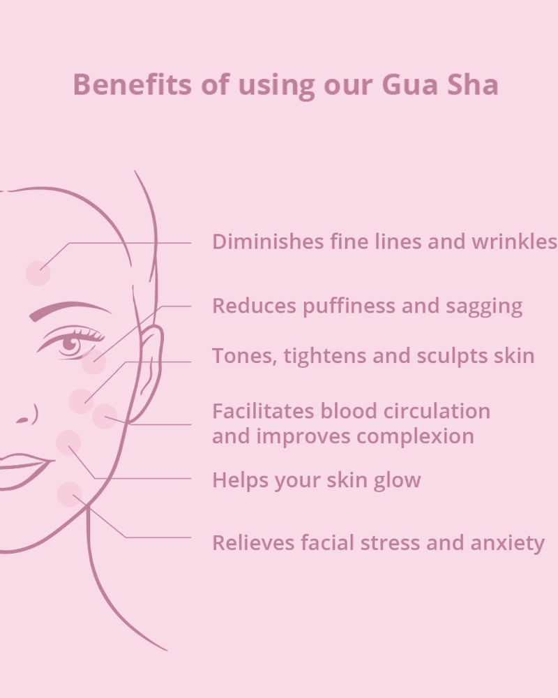 Rose Quartz Gua Sha for Face Massage with Gold Beauty Elixir Oil (3 ml) ( Full Size )
