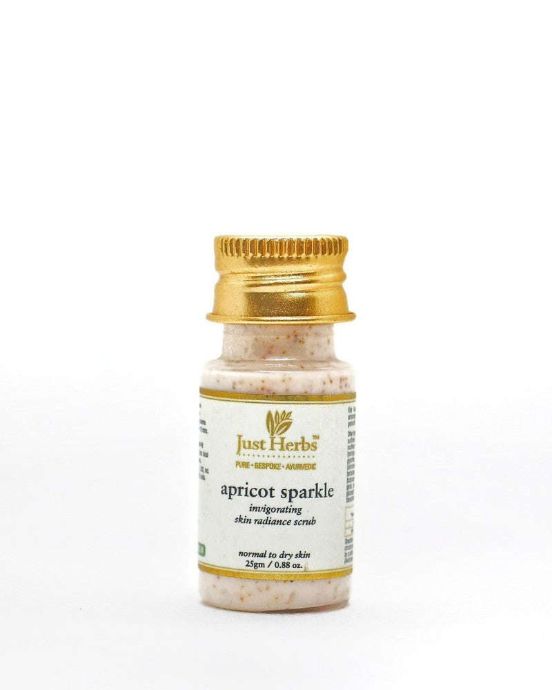Just herbs Apricot Sparkle Invigorating Skin Exfoliating Scrub - (35) ( Mini/ Small Pack/ Sample)