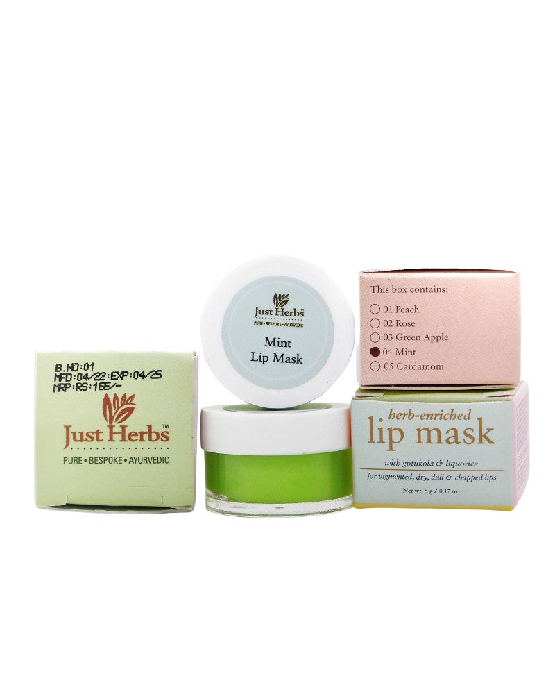 Just Herbs - Herbs Enriched Mint Lip Mask ( 5 gm ) ( Mini / Small Pack / Sample )