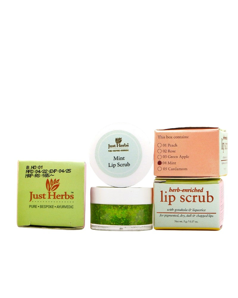 Just Herbs - Herbs Enriched Mint Lip Scrub ( 5 gm ) ( Mini / Small Pack / Sample )