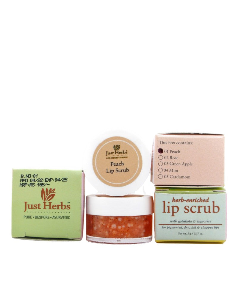 Just Herbs - Herbs Enriched Peach Lip Scrub ( 5 gm ) ( Mini / Small Pack / Sample )