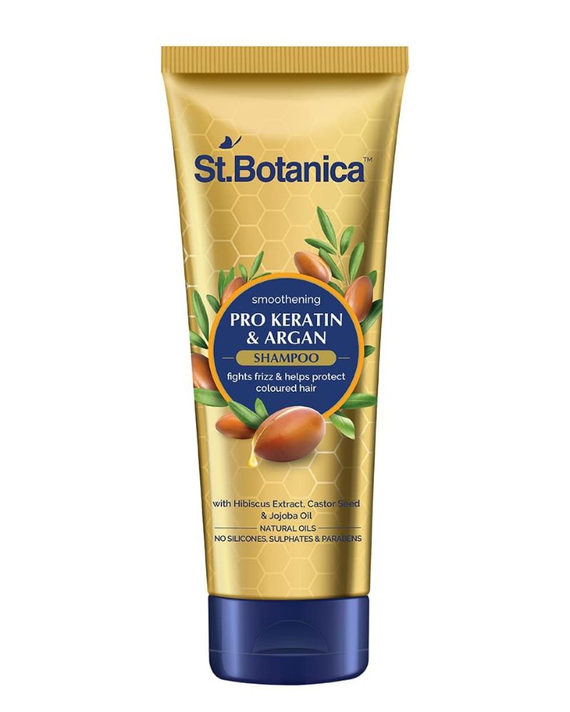 St.Botanica Pro Keratin & Argan Oil Smooth Therapy Shampoo - Smoothens and Hydrates Frizzy Hair ( 50ml ) ( Mini / Small Pack / Sample )