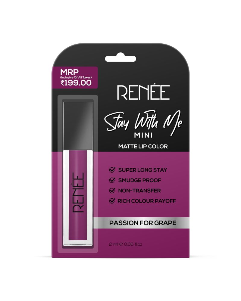 Renee Stay With Me Mini Matte Lip Color - (Passion For Grape) (2 ml) (Mini/Small Pack/Sample)