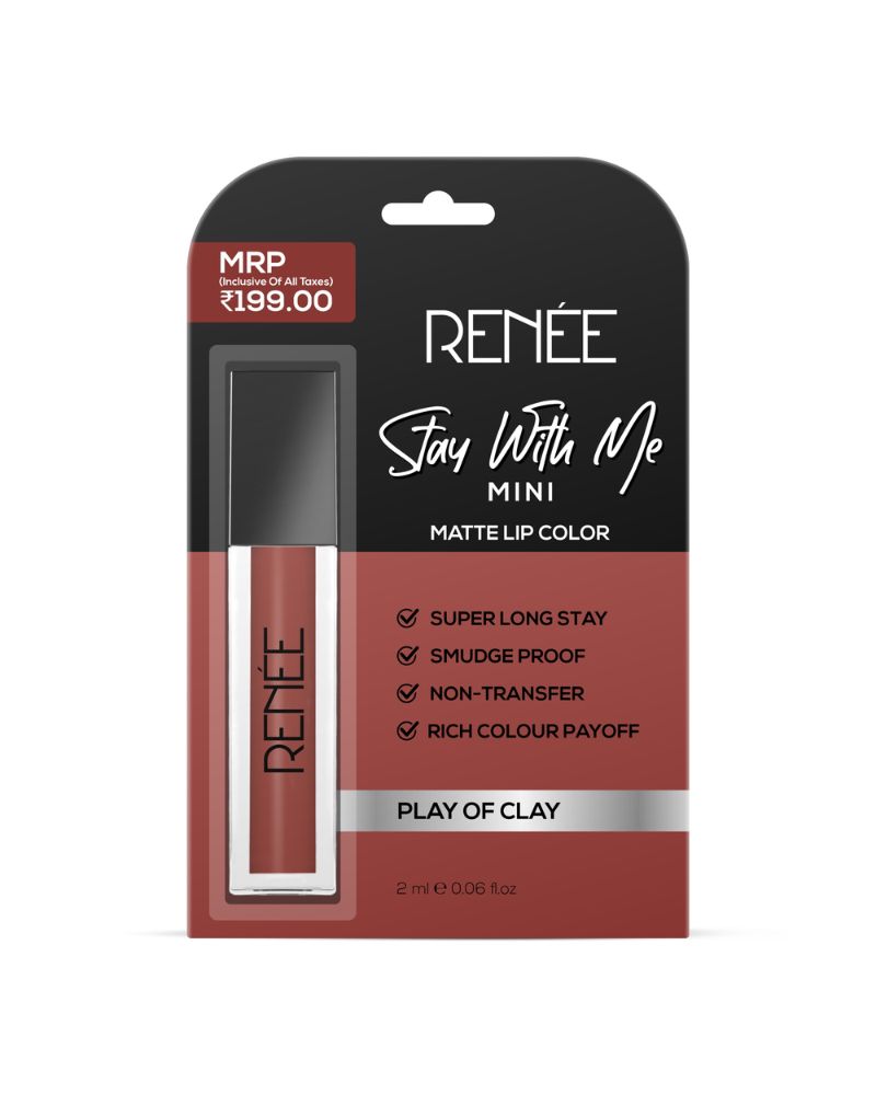 Renee Stay With Me Mini Matte Lip Color - (Play Of Clay) (2 ml) (Mini/Small Pack/Sample)