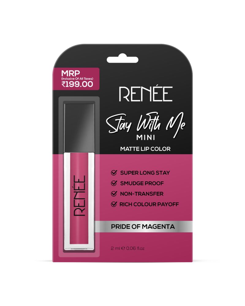 Renee Stay With Me Mini Matte Lip Color - (Pride Of Magenta) (2 ml) (Mini/Small Pack/Sample)