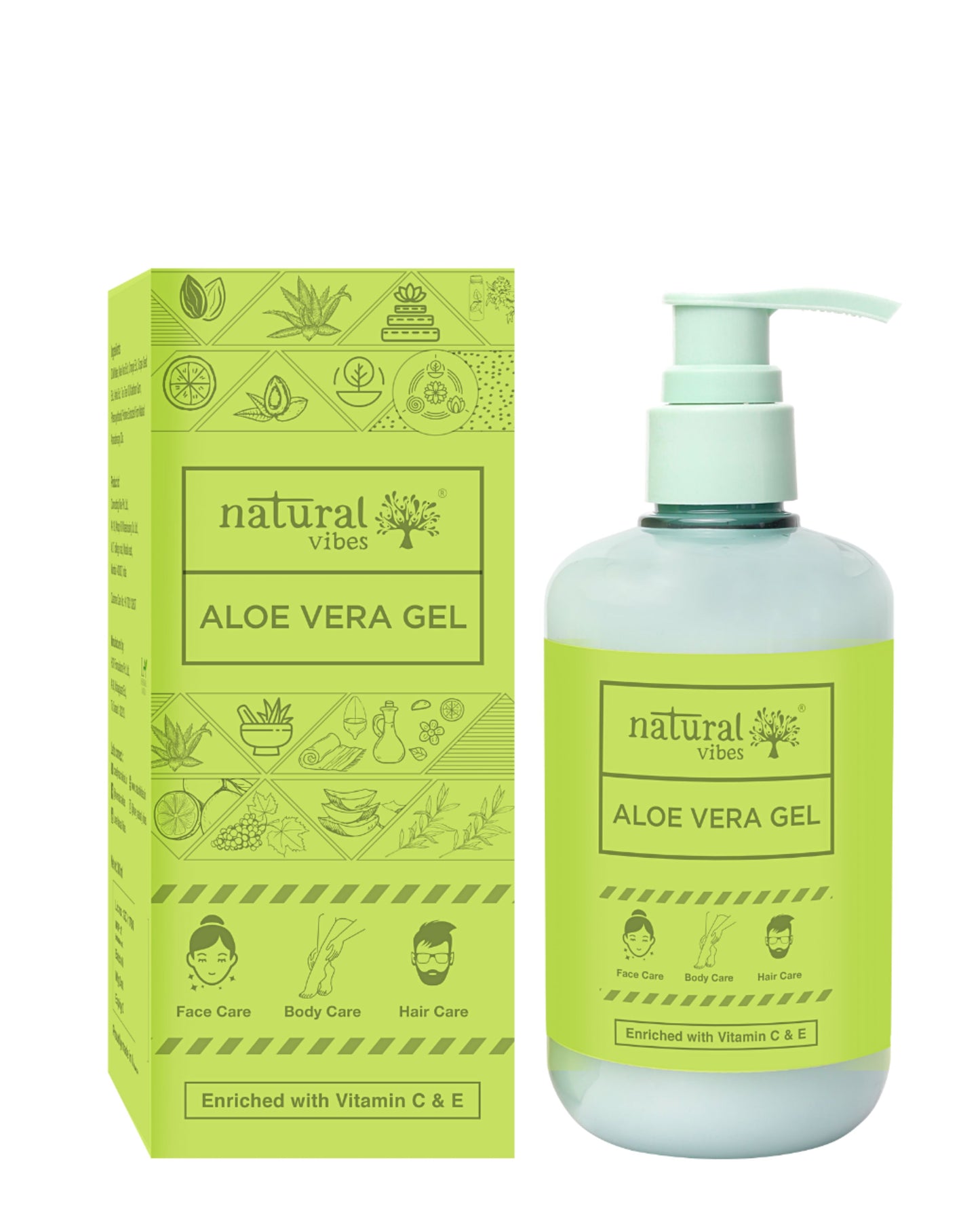 Natural Vibes Aloe Vera Gel with Vitamin C & E for Face, Hair & Body ( 300 ml )