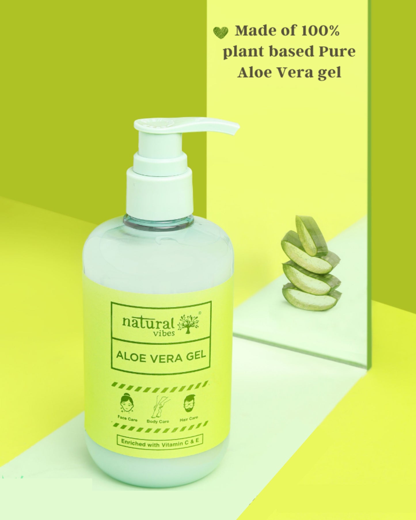 Natural Vibes Aloe Vera Gel with Vitamin C & E for Face, Hair & Body ( 300 ml )