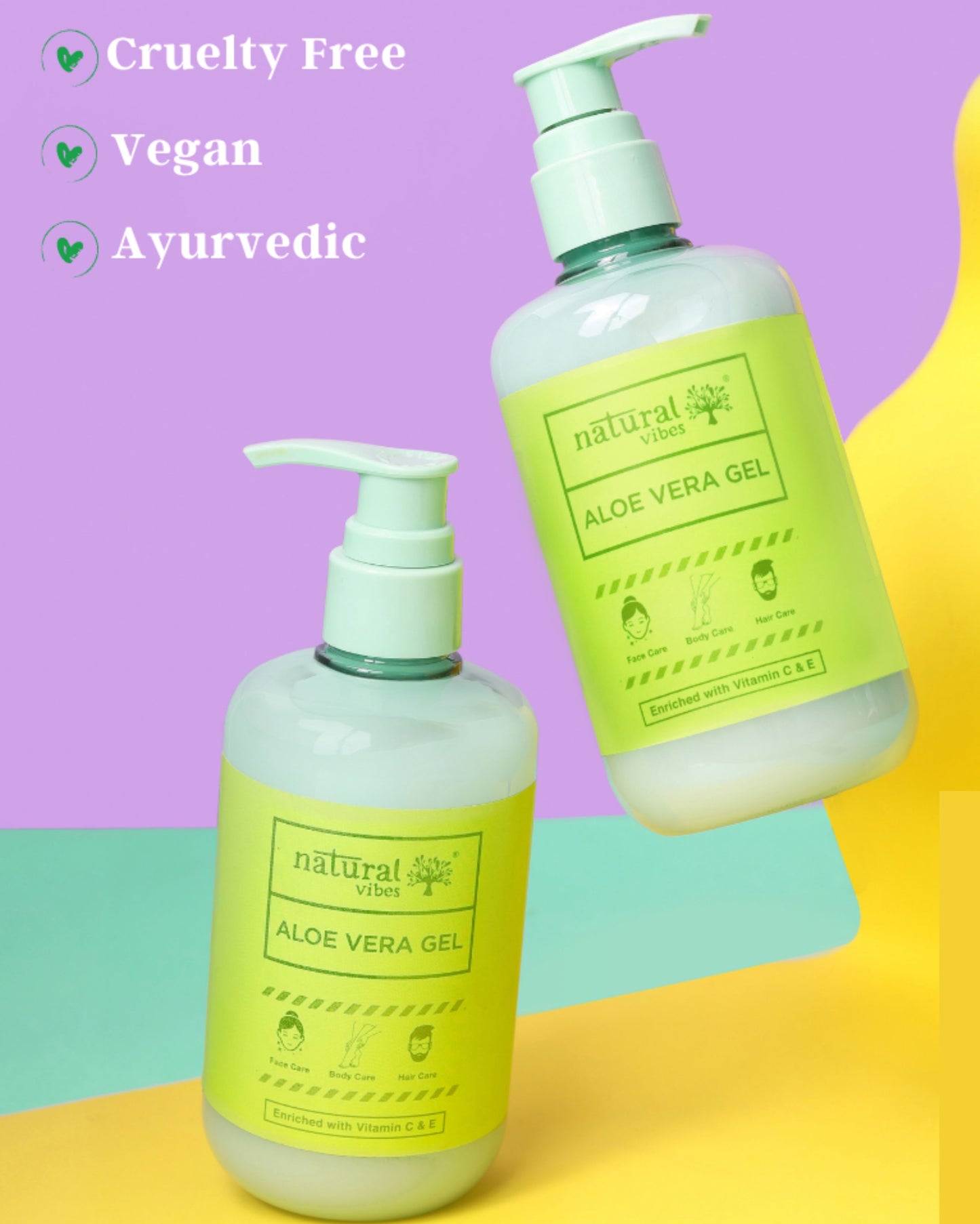 Natural Vibes Aloe Vera Gel with Vitamin C & E for Face, Hair & Body ( 300 ml )