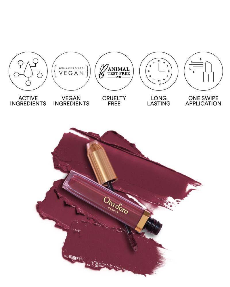 Ora Doro Beauty Vino - Wine Hydrating Matte Liquid Lipstick ( 5.1 ml ) ( Full Size )