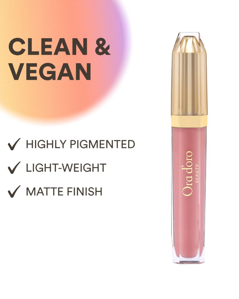 Ora Doro Beauty Amore Mio - Peach + Coral Hydrating Matte Liquid Lipstick ( 5.1 ml ) ( Full Size )