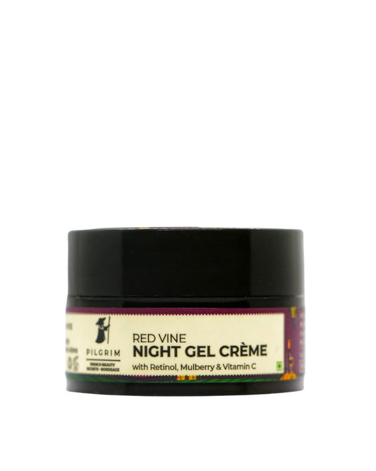 pilgrim Red Vine Night Gel Crème with Retinol, Mulberry & Vit. C ( 5 gm ) ( Mini / Small Pack / Sample )