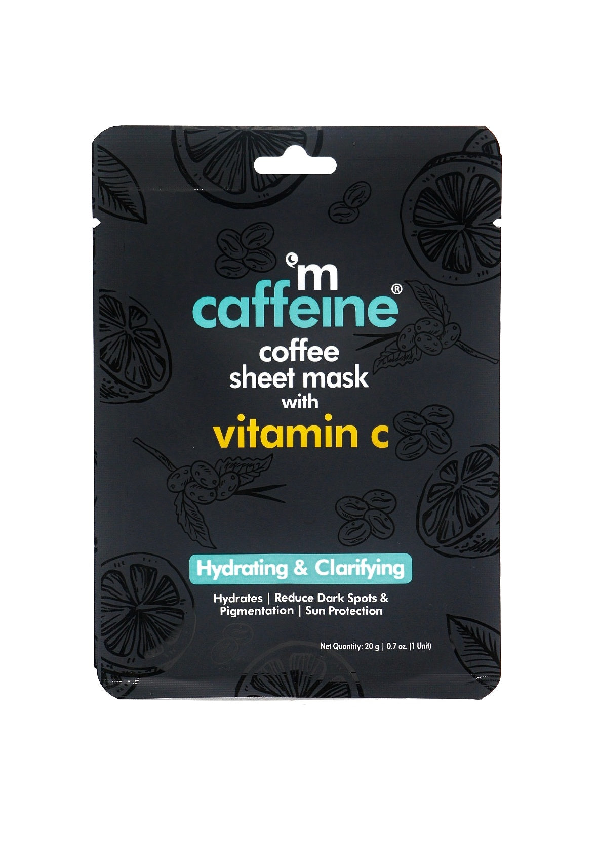 mCaffeine Vitamin C & Coffee Sheet Mask for Dark Spots Reduction - 20g
