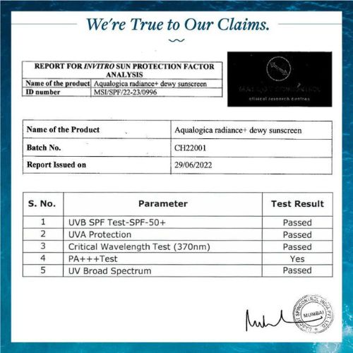 Aqualogica Radiance+ Dewy Sunscreen SPF 50+ PA +++( 50gm )