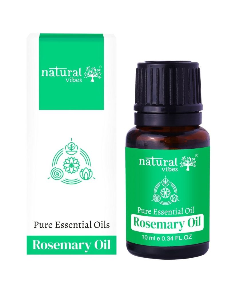 Natural Vibes Rosemary Pure Essential Oil for Hair Fall, Growth & Strong, Thick Hair ( 10 ml ) ( Full Size )
