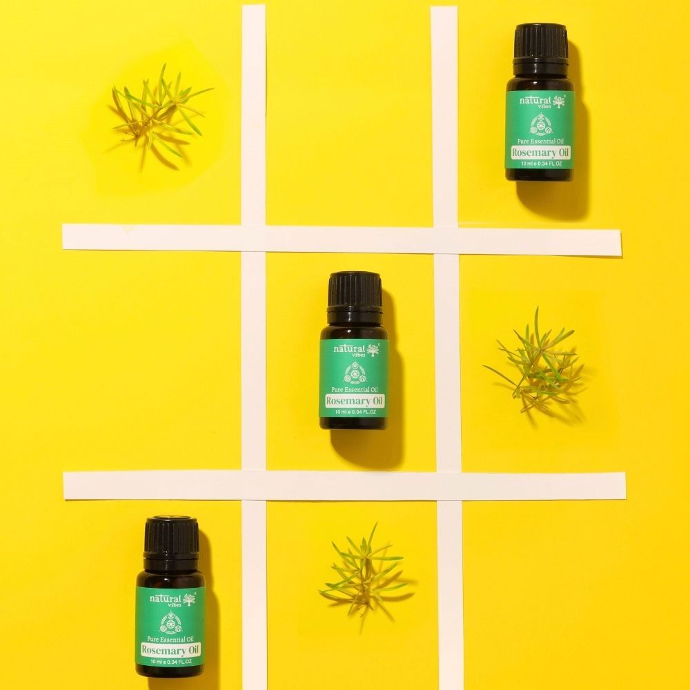 Natural Vibes Rosemary Pure Essential Oil for Hair Fall, Growth & Strong, Thick Hair ( 10 ml ) ( Full Size )