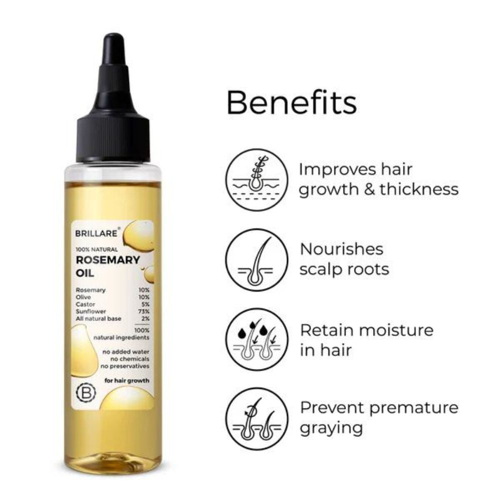 Brillare Rosemary Hair Oil For Hair Growth ( 100 ml ) ( Full Size )