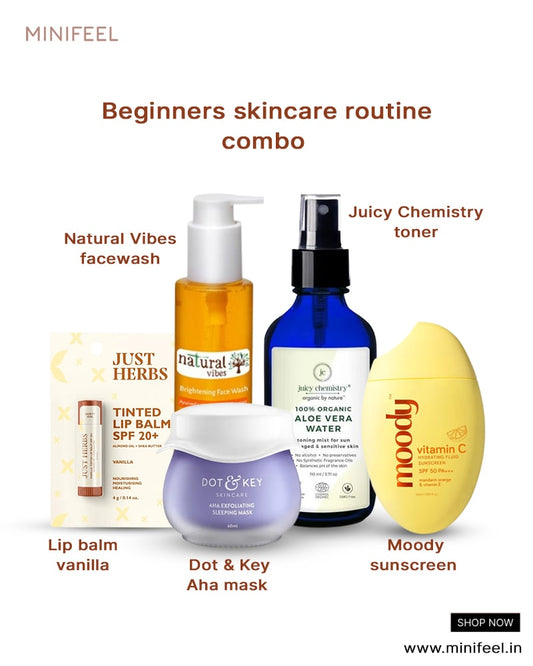 Beginners Skincare Routine Combo ( Full Size ) ( Pack of 5 )