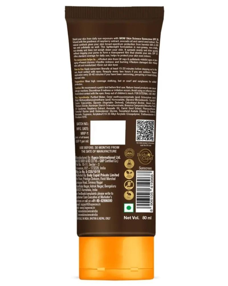 WOW Skin Science Sunscreen Matte Finish Spf 55 Pa++ ( 80 ML ) ( Full S ...
