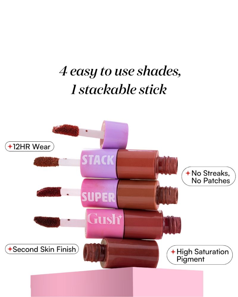 GUSH BEAUTY SUPER STACK MATTE LIQUID LIPSTICK 4-in-1 - Nuditude ( Full Size ) ( 8.4 ml )