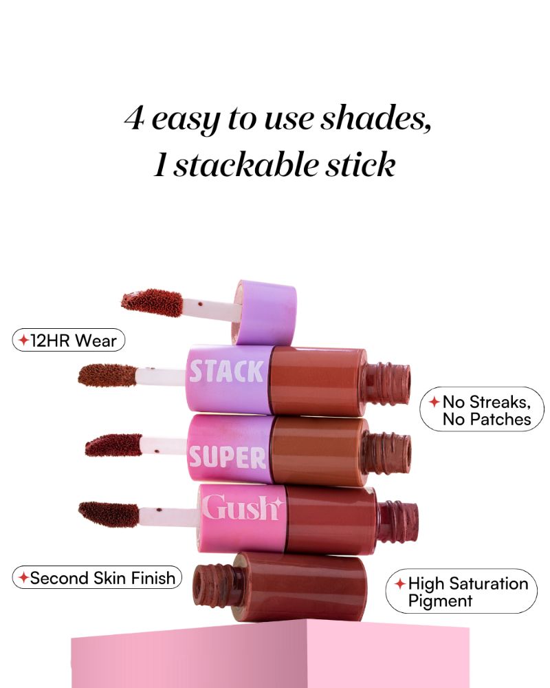 GUSH BEAUTY SUPER STACK MATTE LIQUID LIPSTICK 4-in-1 - Think Pink ( Full Size ) ( 8.4 ml )