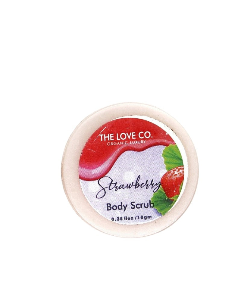 The Love Co Strawberry Body Scrub (10 gm) (Mini/Small Pack/Sample)