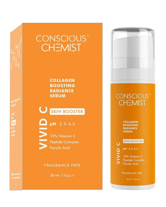 Conscious Chemist 10% Vitamin C Serum | Radiance Booster | Peptide Complex & Ferulic Acid ( 30 ml ) ( Full Size )