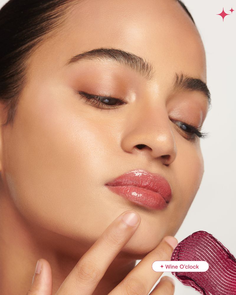 GUSH BEAUTY Glaze Lip Oil Gloss ( Mauve Gloss - Wine oClock ) (2.8 ml )( Full Size )