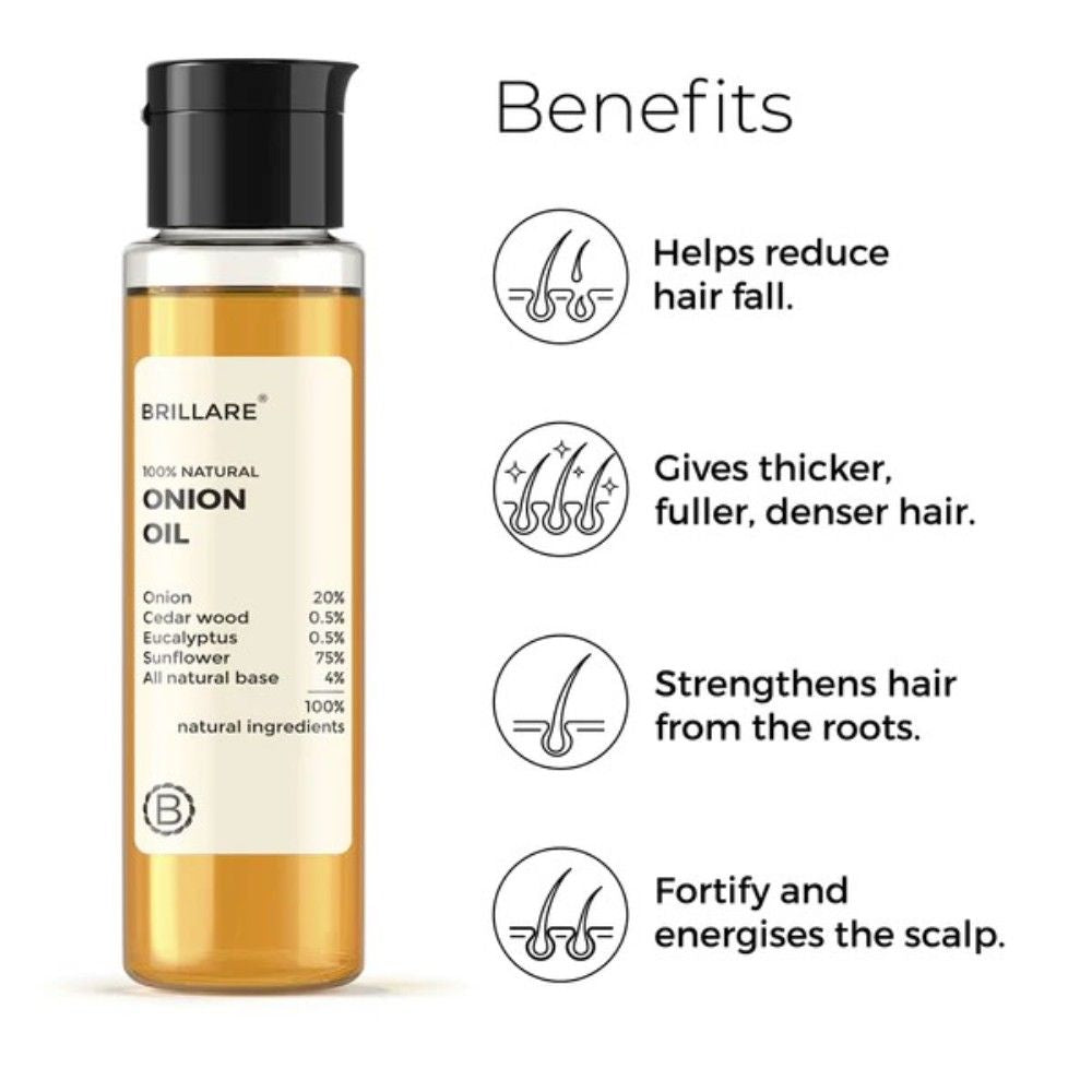 Brillare Onion Hair Oil For Hair Fall Reduction ( 100 ml ) ( Full Size )