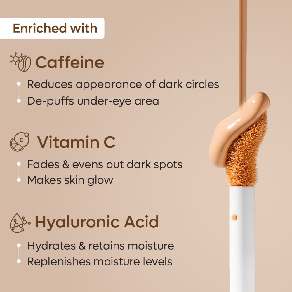 mCaffeine Eyes On You Serum Concealer | Brightens Under Eye & Reduces Dark Circles - Walnut Crush - ( 5ml ) ( Full Size )