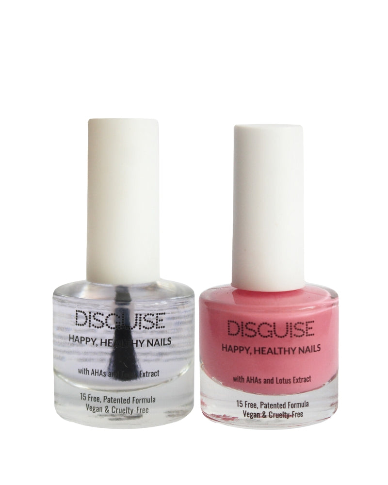 Disguise Cosmetics Happy, Healthy Nails Combo (Cotton Candy & Crystal Clear) (Pack of 2) ( 16 ml ) ( Full Size )
