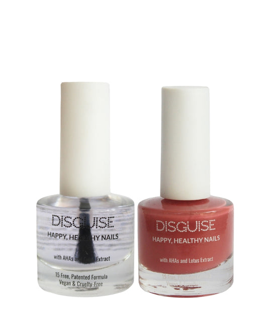 Disguise Cosmetics Happy, Healthy Nails Combo ( Marsala & Crystal Clear) (Pack of 2) ( 16 ml ) ( Full Size )