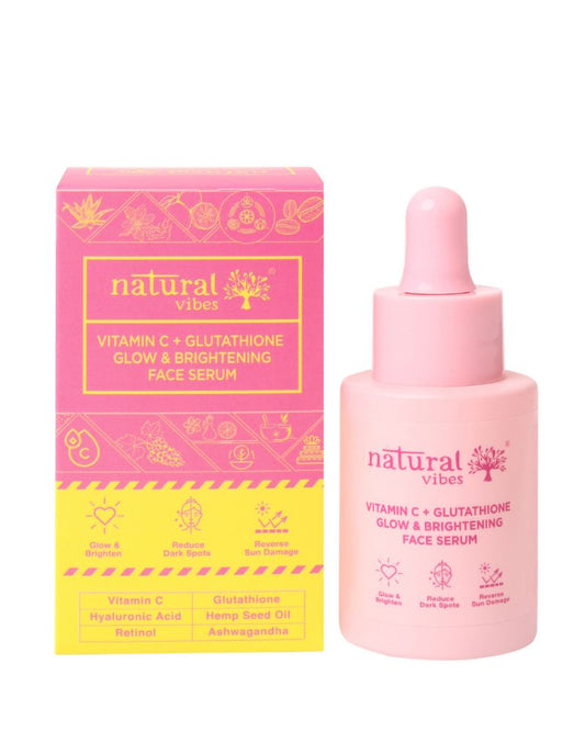 Natural Vibes Vitamin C + Glutathione Glow & Brightening Face Serum (30 ml) ( Full Size )