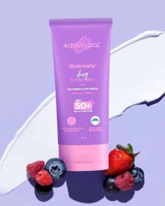 Aqualogica Illuminate+ Dewy Sunscreen SPF 50+ PA++++ ( 80g )