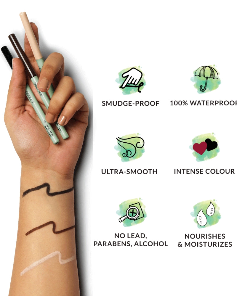 Disguise Cosmetics All Day Gel Kajal - Black Onyx ( Full Size )