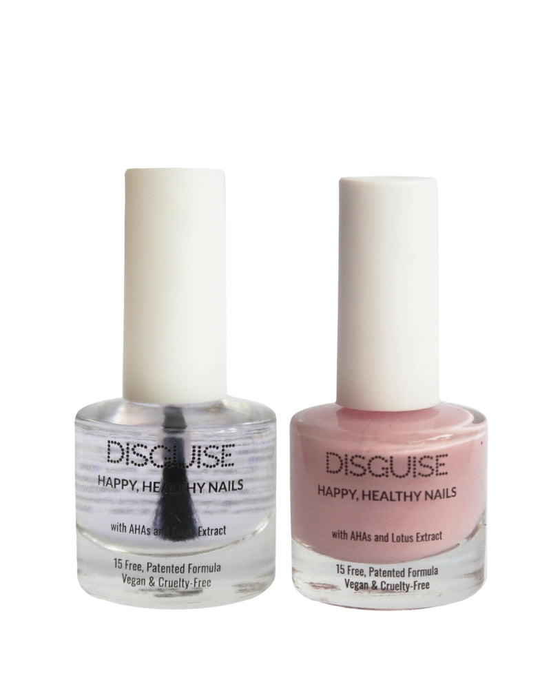 Disguise Cosmetics Happy, Healthy Nails Combo (Marshmellow Pink & Crystal Clear) (Pack of 2) ( 16 ml ) ( Full Size )