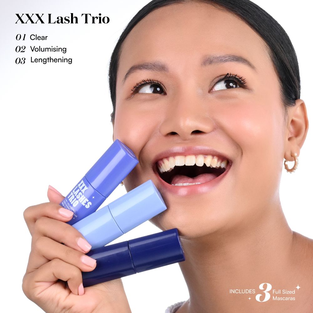 GUSH BEAUTY XXX Lash Trio 3-IN-1 VOLUMIZING, Lengthening & clear brow setting gel ( Full Size )