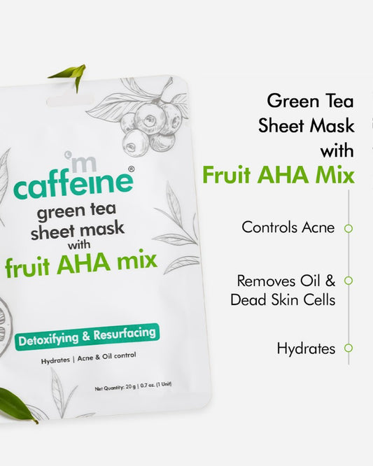 Fruit AHA Mix Green Tea Sheet Mask for Acne & Oil Control - 20g