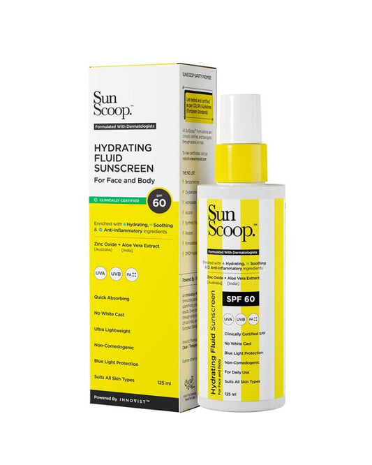 Sun Scoop Hydrating Fluid Sunscreen For Face And Body With SPF 60 PA++++ ( Full Size ) (125ml)