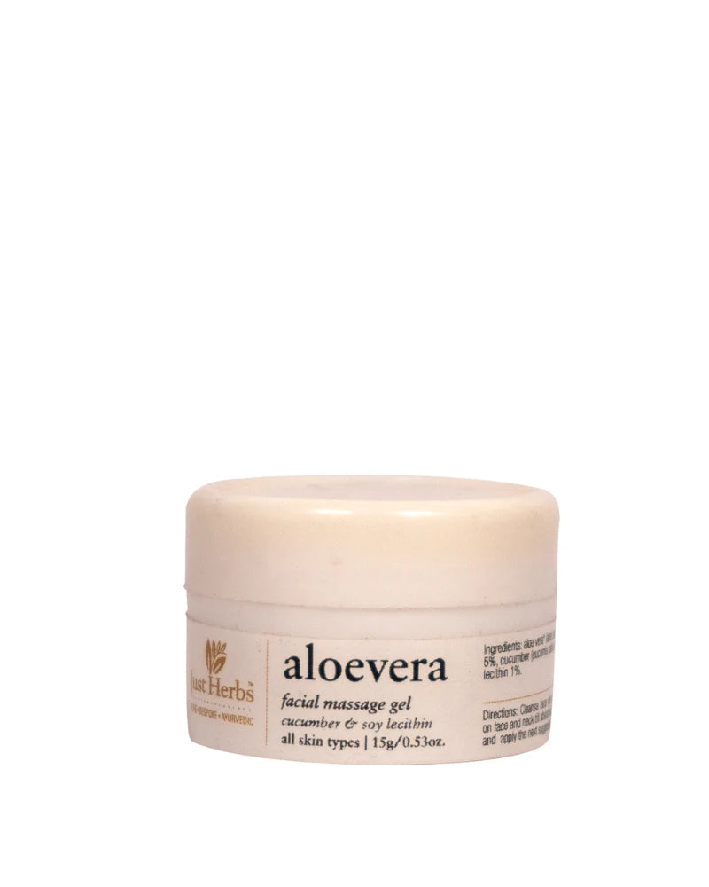 Just Herbs Aloevera facial massage gel - (15gms) (Mini/Small pack/Sample)